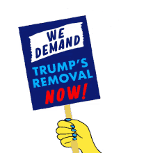we demand trumps removal now remove trump remove trump now protest sign trump supporters
