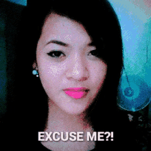 a pixelated image of a woman with the words excuse me written below her