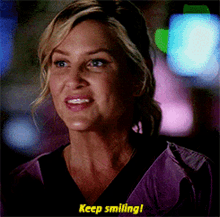 Greys Anatomy Arizona Robbins GIF - Greys Anatomy Arizona Robbins Keep Smiling GIFs