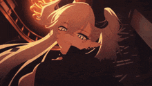 a drawing of a girl with white hair and a black shirt