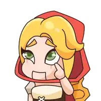a cartoon drawing of a girl wearing a red hood and yellow hair