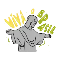a drawing of a statue of jesus with the words viva o brasil in the background