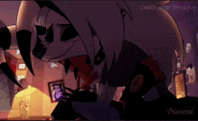 a picture of a cartoon character with the words credits go to vividpop