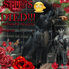 a poster that says she 's died waiting for the girls