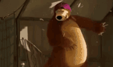 маша и медведь ура радость GIF - Jump Bear Wreck GIFs