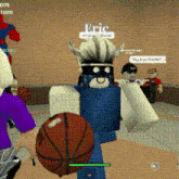 a cartoon character holding a basketball with the name eric written on it