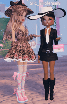 two dolls are standing next to each other with the name sfc_bholensai8 on the bottom left