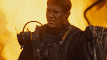On Fire Major William Cage GIF - On Fire Major William Cage Edge Of Tomorrow GIFs