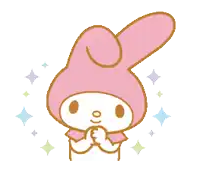 a drawing of a pink bunny with sparkles surrounding her