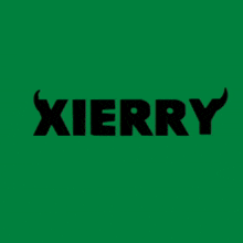 a green background with a black xerry logo