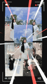 a woman in a hijab holds a starbucks cup in front of a camera that says 4k 60fs
