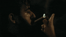 a dark room with smoke coming out of it