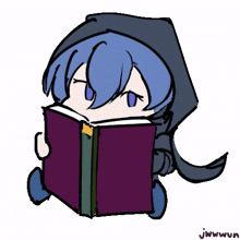 pwned 3 aeternae memori reading book worm chibi anime