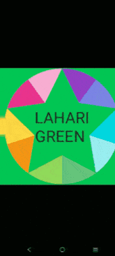 a green background with a circle of colored triangles and the words " gracias " on it