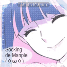 a drawing of a girl with the words socking de manple written below it