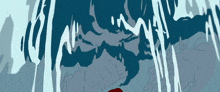 a blue background with white lines and a red circle