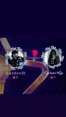 a picture of a man and a woman with the name zayden22 on them