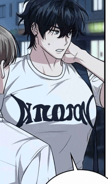 a man is wearing a t-shirt that says " xtra " on it