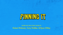 a blue background with the words finning it written on it