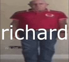 a blurry picture of a man with the name richard on it
