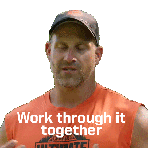 Work Through It Together Christian Oberegger Sticker - Work Through It Together Christian Oberegger Canadas Ultimate Challenge Stickers