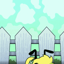 a cartoon bee with a flower in her hair is smiling