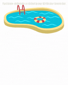 a cartoon of a girl wearing a zhotcita headband standing in front of a pool