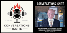a man in a suit and tie is talking on a podcast