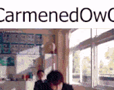 a blurred image of a classroom with the words carmenedowe on top