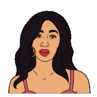 a cartoon of a woman sticking out her tongue with the words bills bills around her