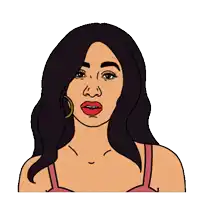 a cartoon of a woman sticking out her tongue with the words bills bills around her