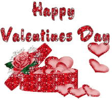 happy valentines day hearts glitter sticker