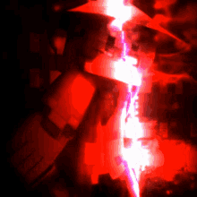 a red background with a light coming out of the middle