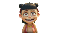 a cartoon character is making a funny face with big eyes
