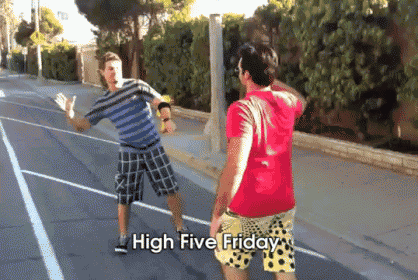 Running-high-five GIFs - Get the best GIF on GIPHY