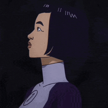 a cartoon drawing of a woman with the letters ii and w on her head