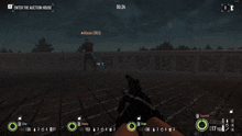 a screenshot of a video game where a person is holding a gun and the time is 00:25