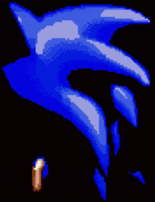 a pixel art of sonic the hedgehog 's hand with a candle in the background .