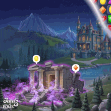a screenshot of a game called jewels rome with a castle in the background