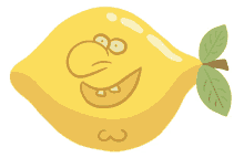 lemon doodle cartoon smile fruit