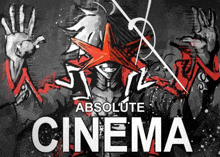 a poster for absolute cinema with a man with a star on his face