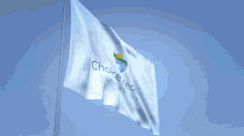 a white flag with the words choice health insurance brokers on it