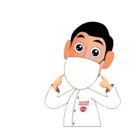 a cartoon of a man wearing a mask with the words kita jaga kita behind him