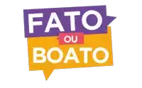 a sign that says fato ou boato on a white background