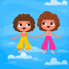 Floating Barb And Star Go To Vista Del Mar GIF - Floating Barb And Star Go To Vista Del Mar Holding Hands GIFs
