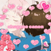 a picture of a boy and girl with the name shugene canon on the bottom