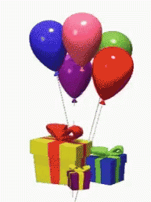 Gifts Balloons GIF - Gifts Balloons Birthday Gifts - 探索與分享 GIF