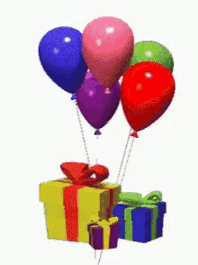 Gifts Balloons GIF - Gifts Balloons Birthday Gifts GIFs