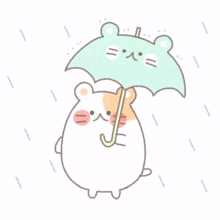white cute red cheek rain umbrella