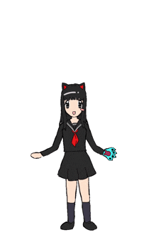 a drawing of a girl in a school uniform